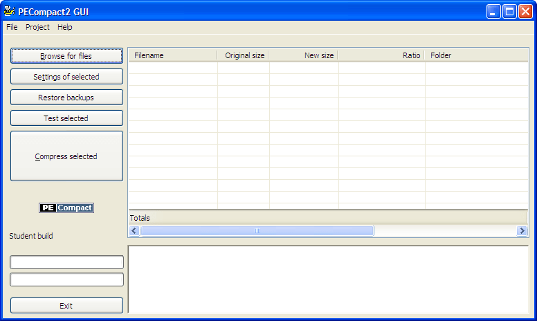 Screenshot of PECompact